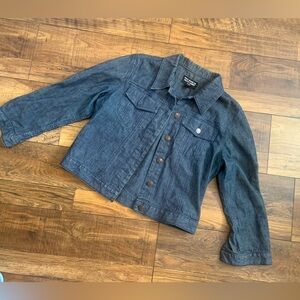 Polo jeans dark denim jean light weight cropped jacket $120 classic boho spring